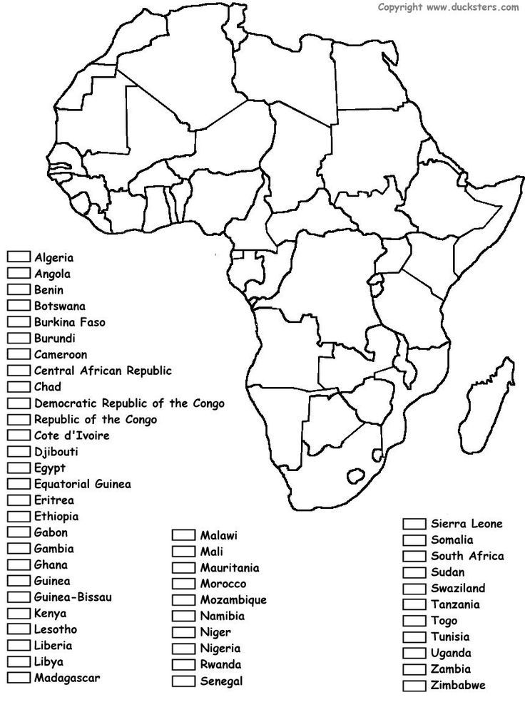 Africa Blank Map Free Printable Allfreeprintable Com