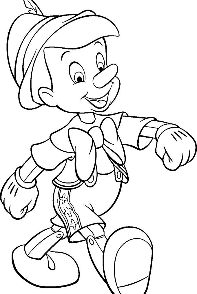 Coloring to print : Famous characters - Walt Disney - Pinocchio
