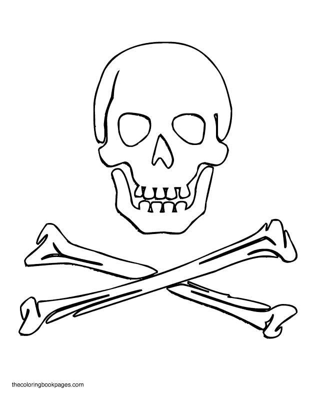 Skull and crossbows Colouring Pages