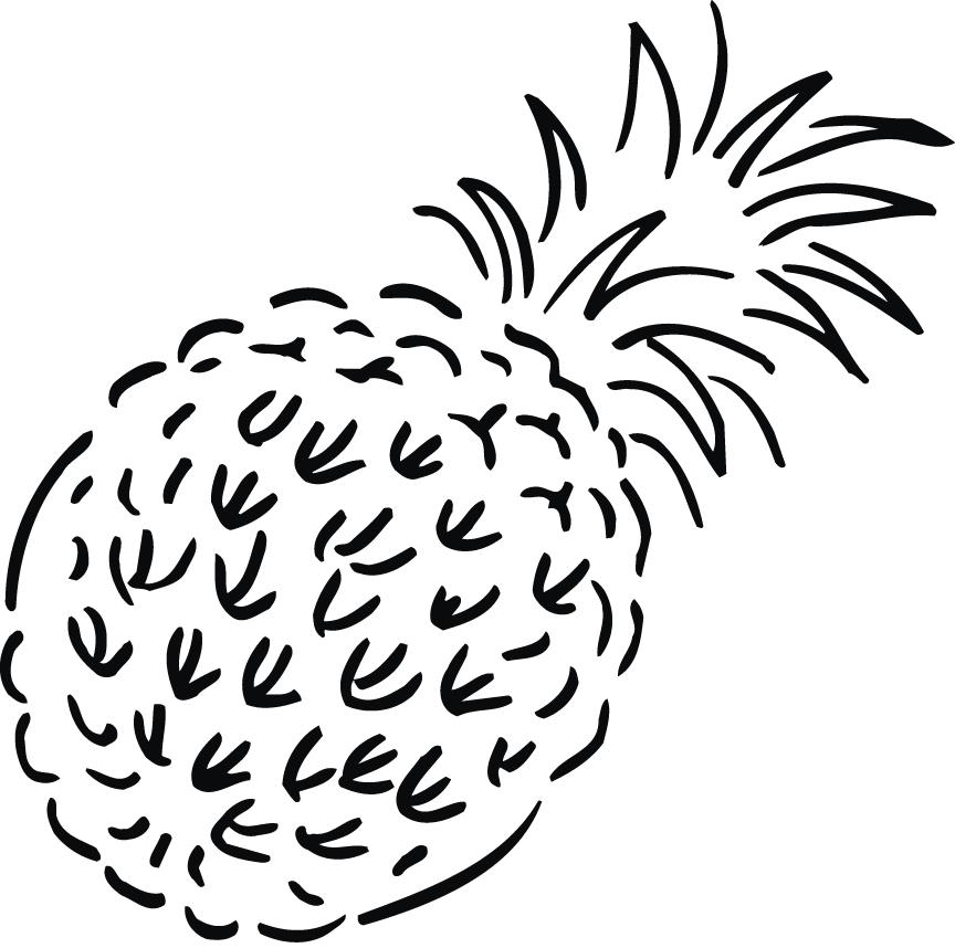 Coloring Page Of Pineapple Fruit For Kids (id:) |Clipart Library