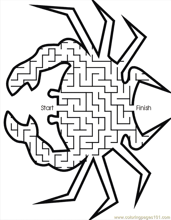 Coloring Pages Crab Maze (Animals  Fishes) | free printable