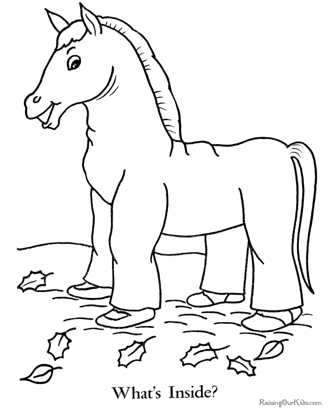 Free Halloween coloring pages - Horse costume