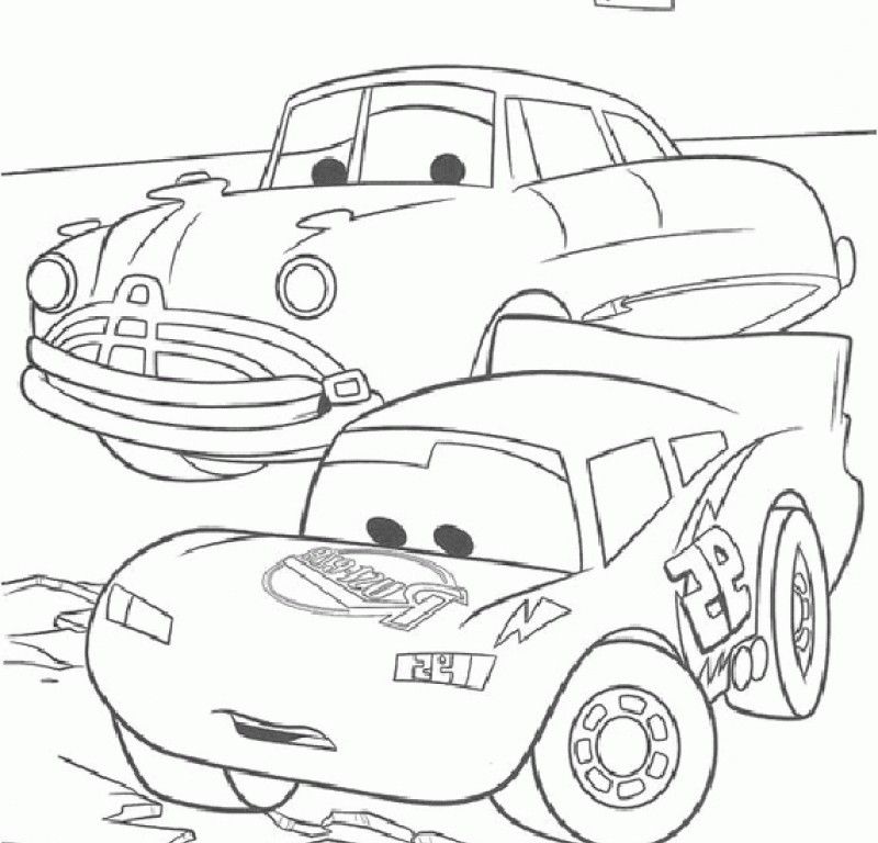 Disney Lightning And Doc Hudson Coloring Pages 