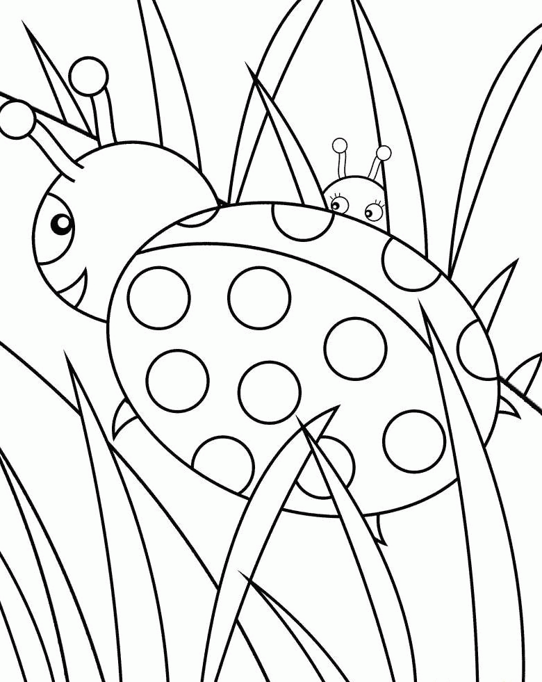 finding ladybugs Colouring Pages