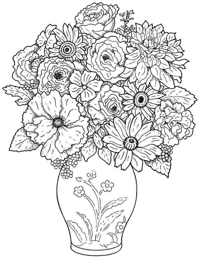 Bouquet Flowers Colouring Sheets Free For Little Kids