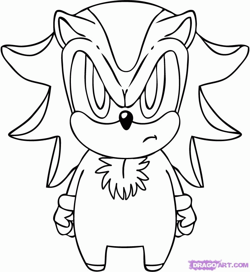Draw Chibi Shadow the Hedgehog, Step by Step, Drawing Sheets
