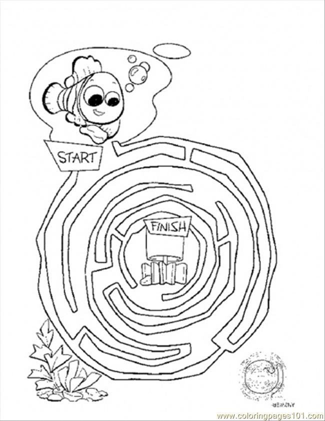 Coloring Pages Maze (Cartoons  Finding Nemo) | free printable
