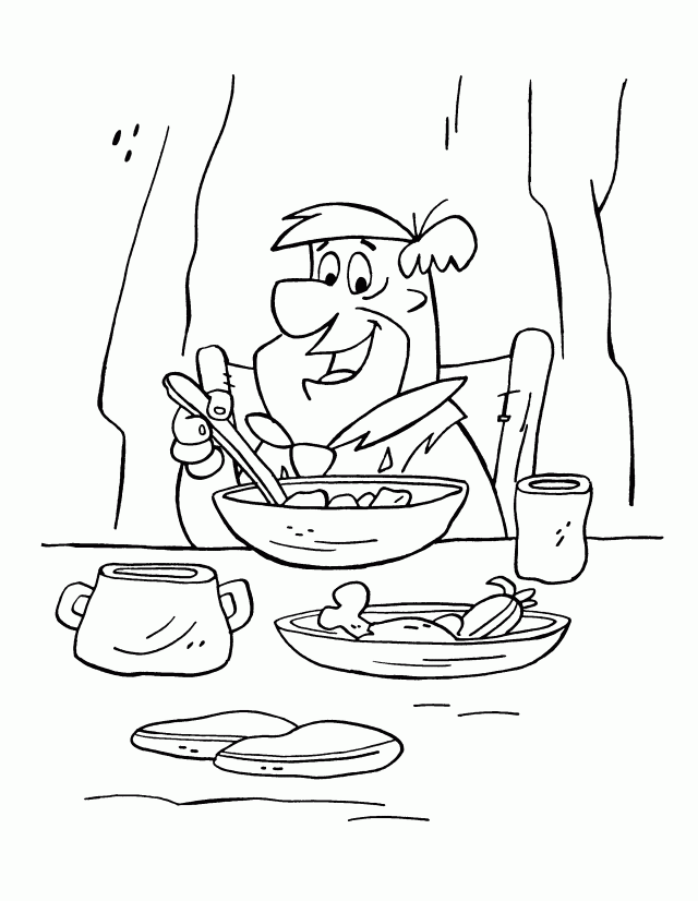 Fred 39 S Having Breakfast Coloring Page Kids Coloring