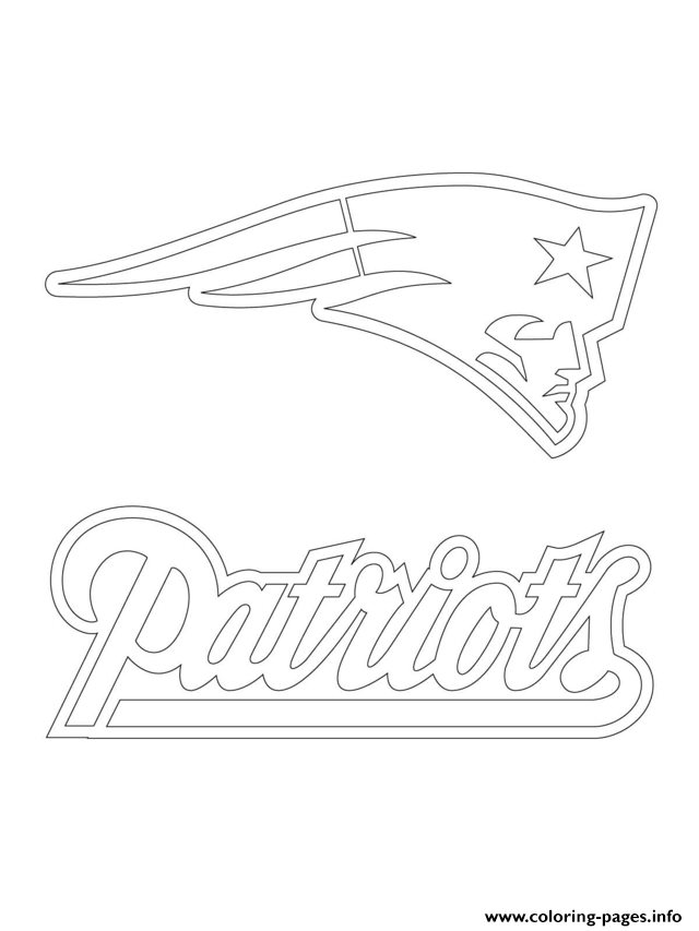 Print new england patriots logo football sport Coloring pages Free