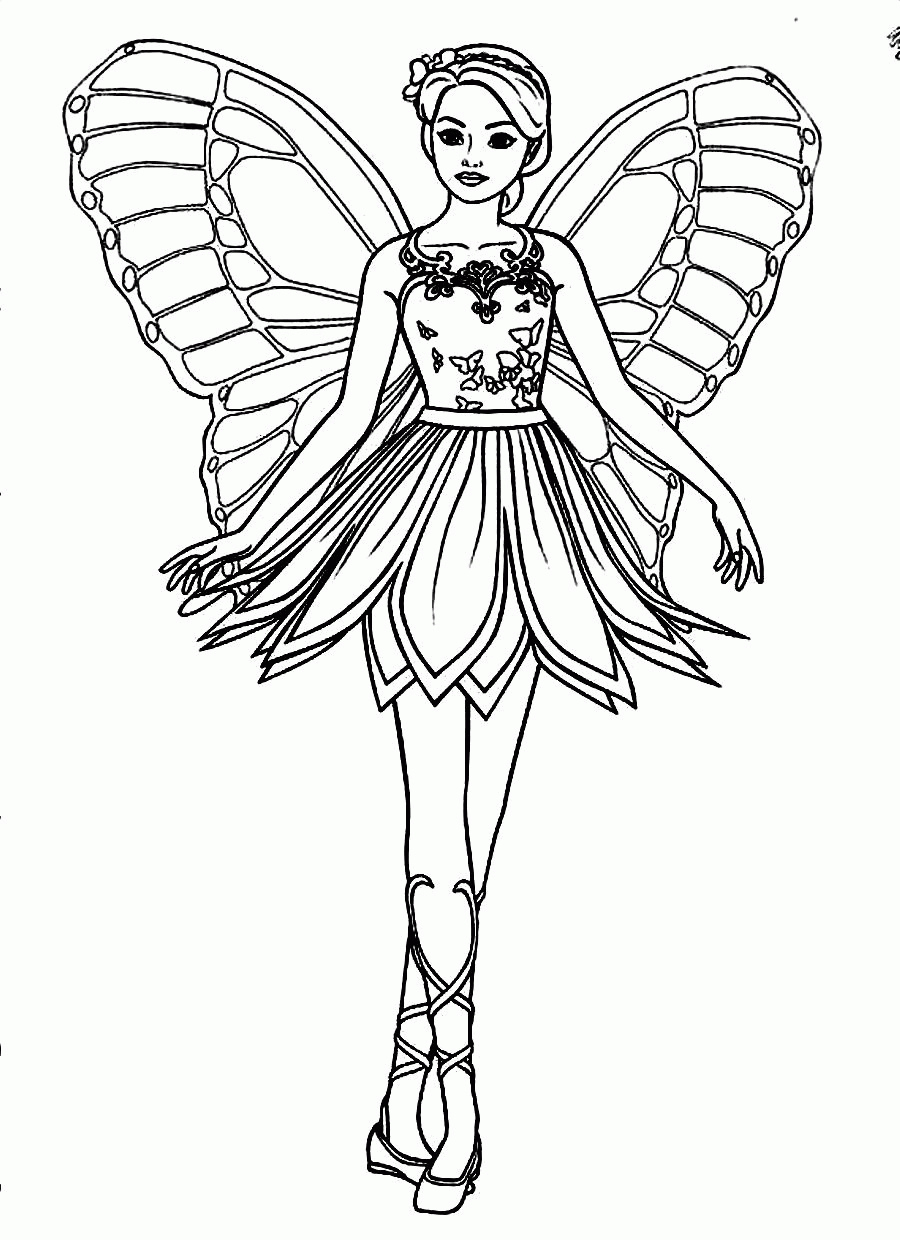 Free Barbie Fairy Coloring Pages | High Quality Coloring Pages
