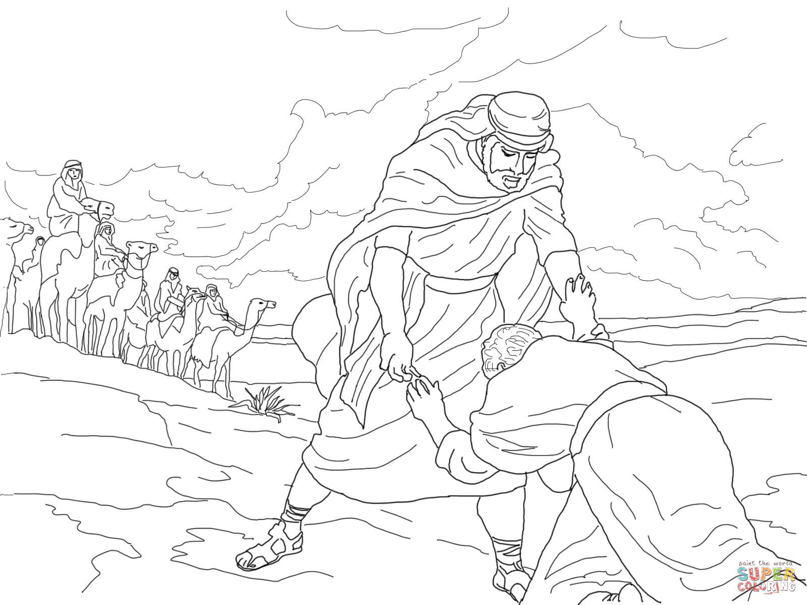 Esau Forgives Jacob coloring page | Free Printable Coloring Pages