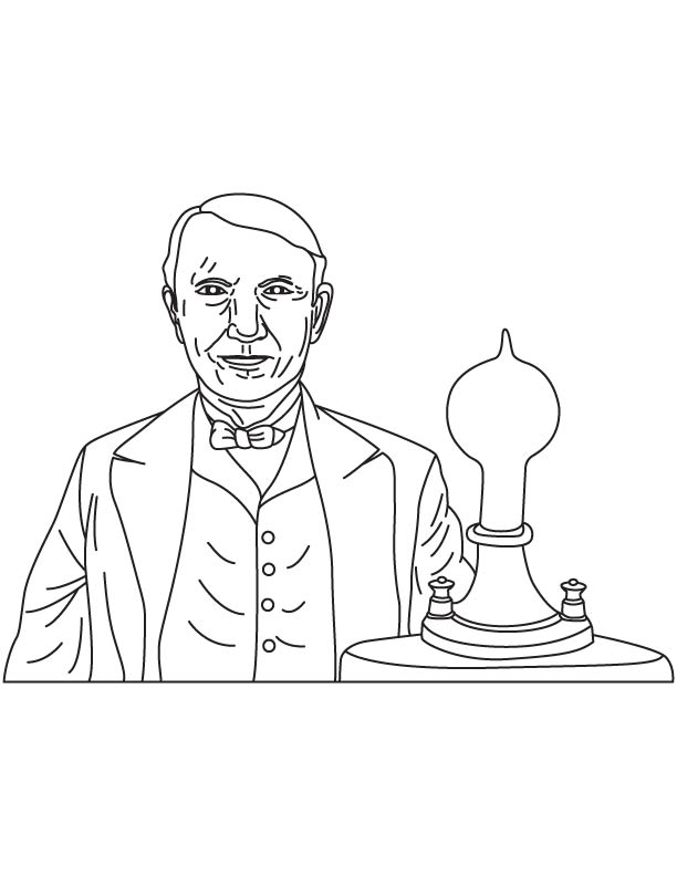 Thomas Edison Coloring Page