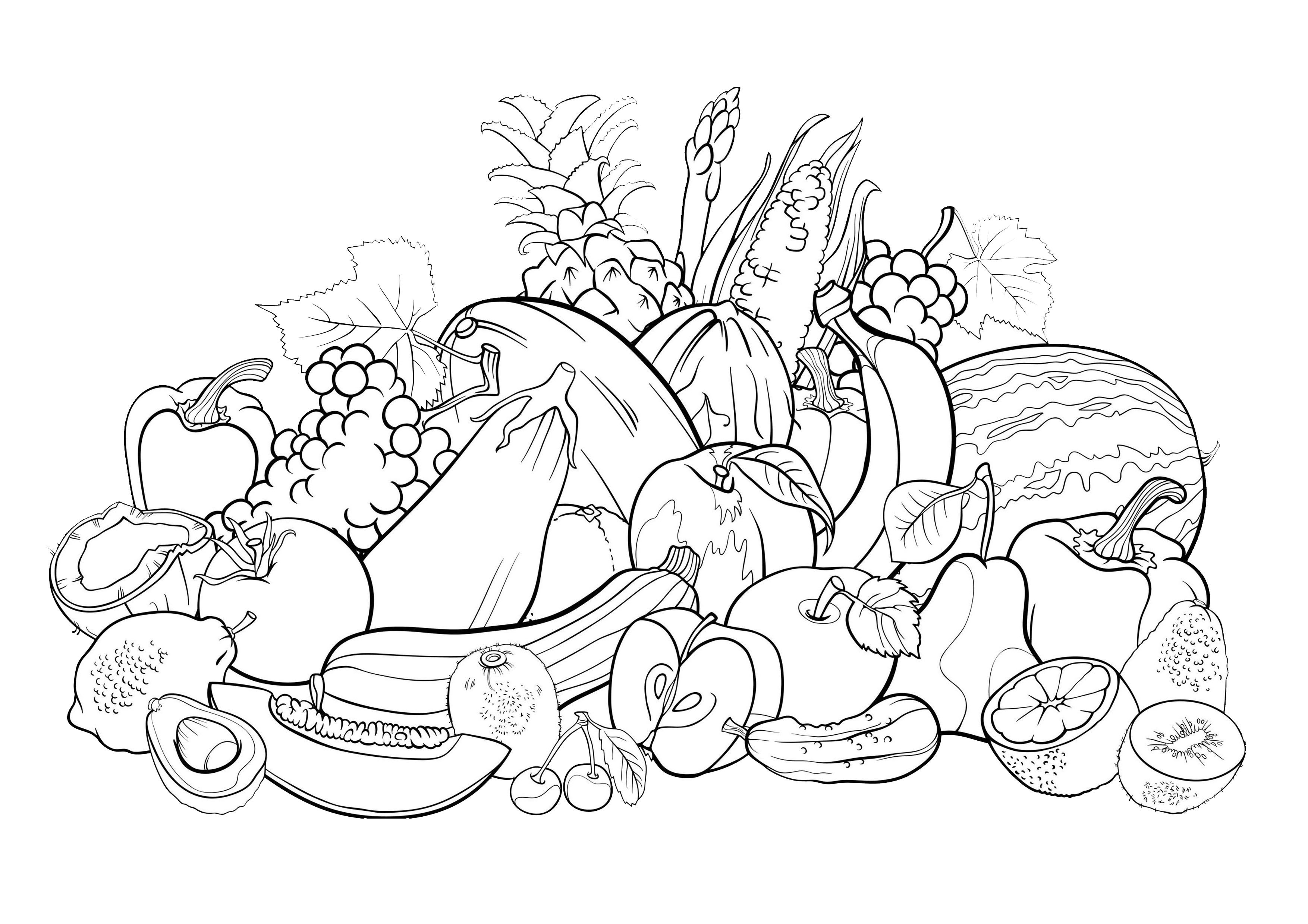 Flower and vegetation - | Coloring Pages For Adults