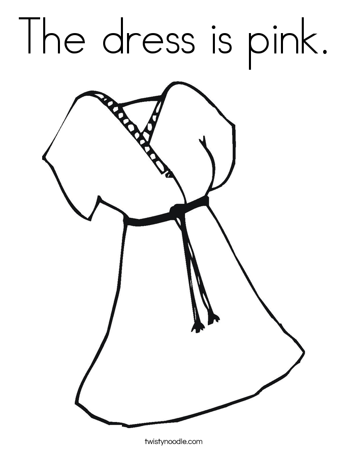 The dress is pink Coloring Page 