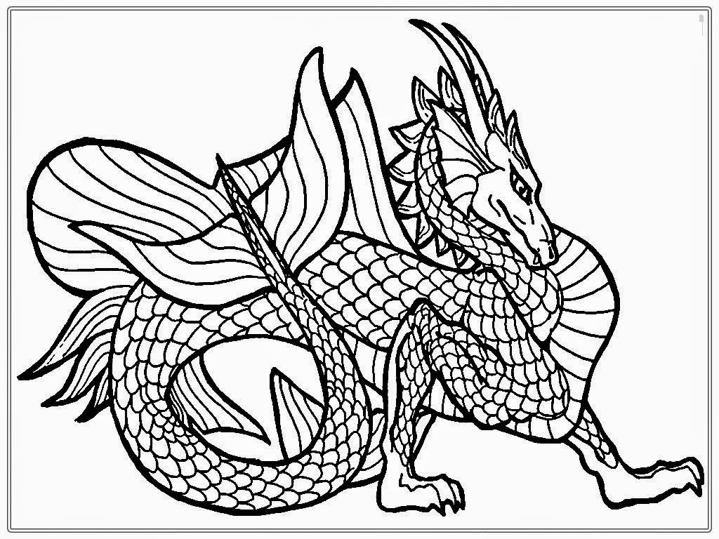 Elegant Free Realistic Dragon Coloring Pages Has Dragon Coloring