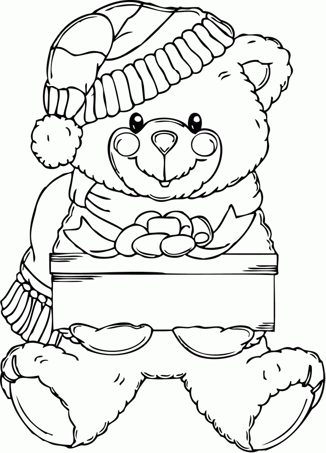 Christmas Coloring Pages Of Bear | Coloring Pages For All Ages