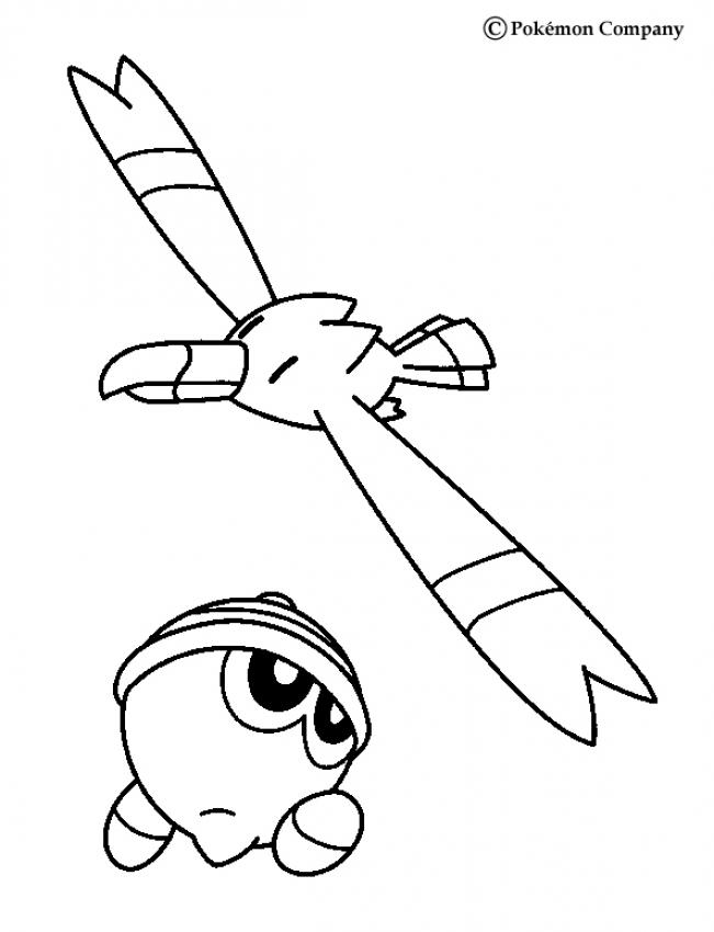 POKEMON BATTLES coloring pages - Wingull and Seedot