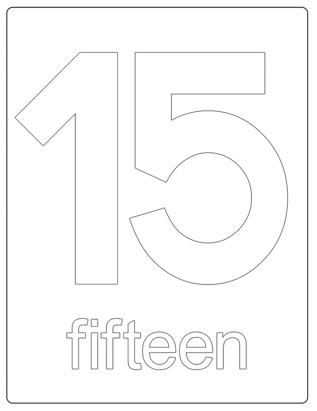 Free Number 15 Coloring Page Download Free Number 15 Coloring Page Png 