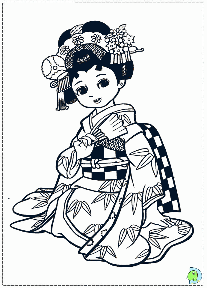 Coloring Page Of Japanese Girls | Coloring Pages For All Ages