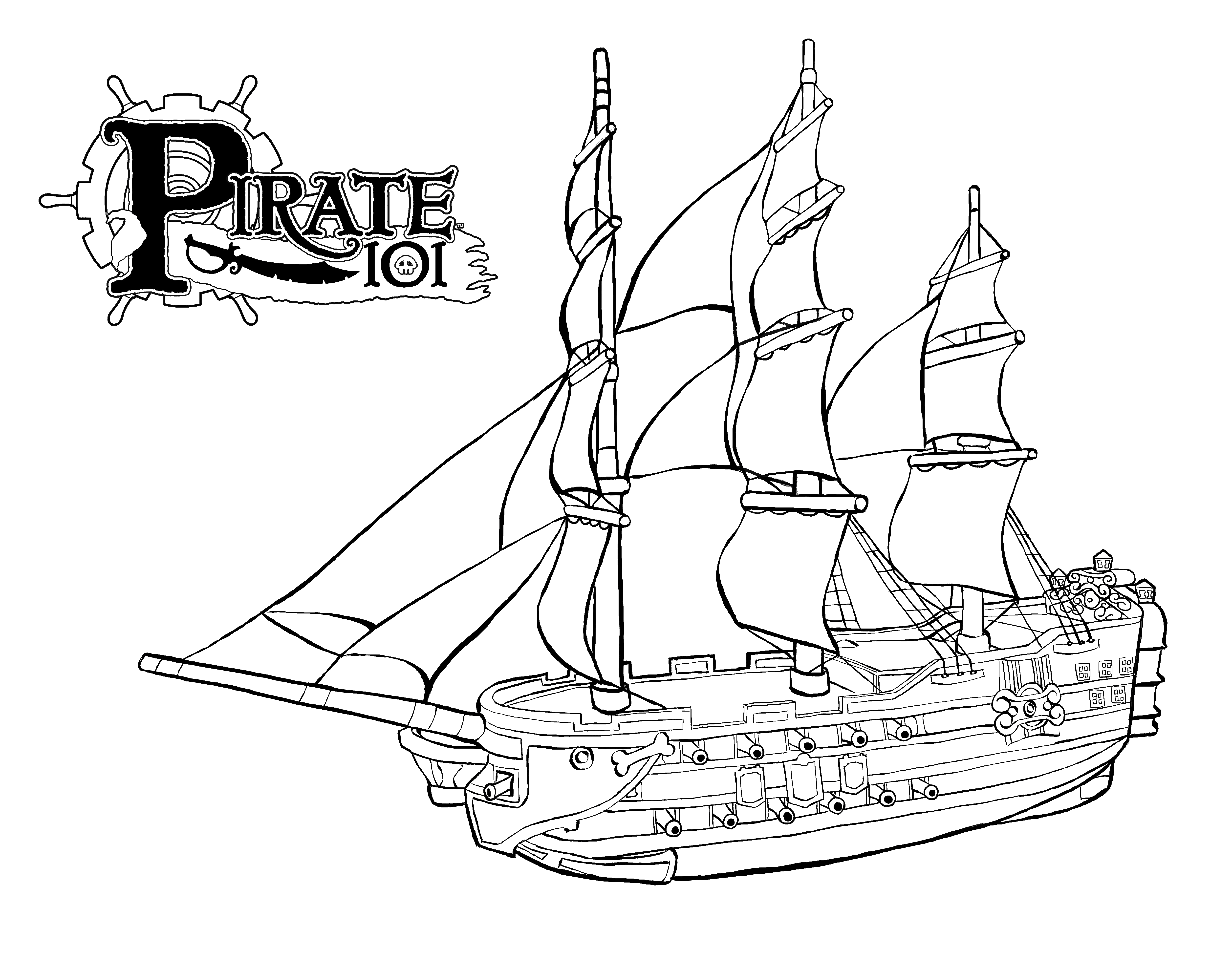 Pirate Ship Coloring Pages 