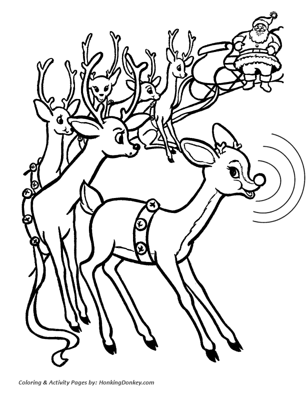 Rudolph the Red Nose Reindeer Coloring Page - Rudolph meets