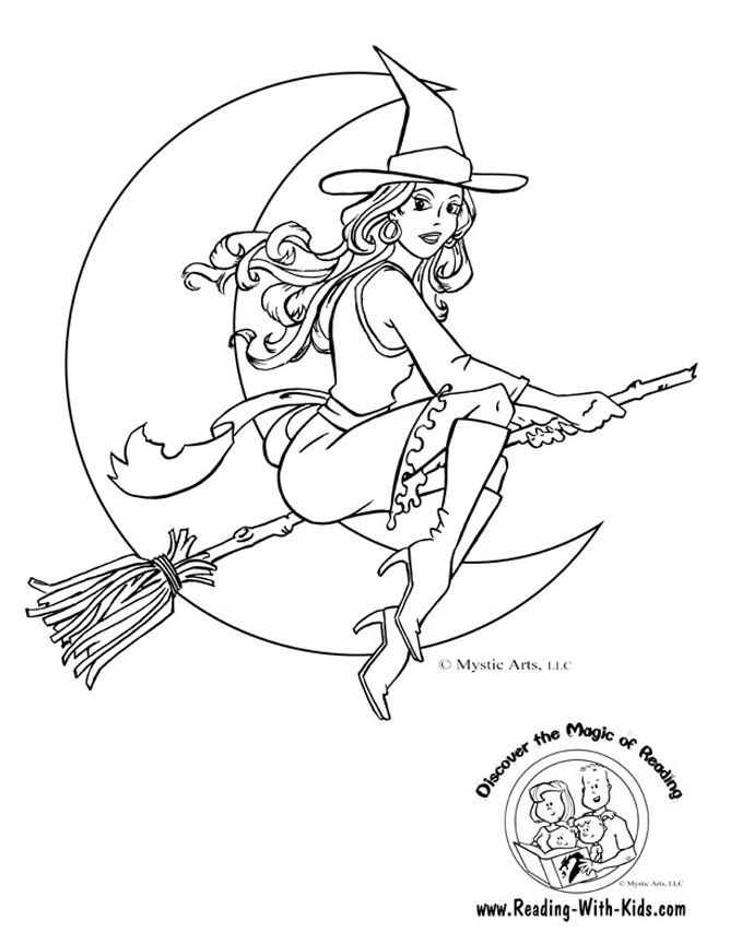 Witches Coloring Pages