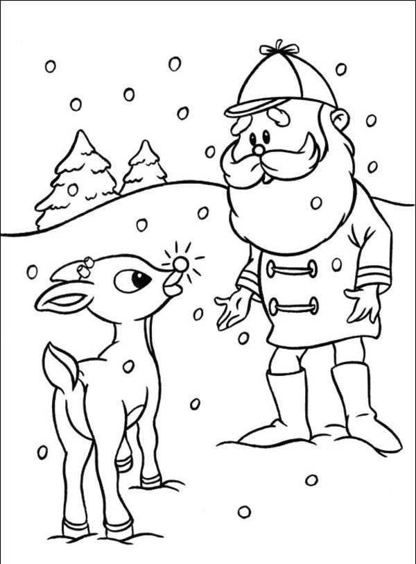rudolph the red nosed reindeer santa drawing - Clip Art Library