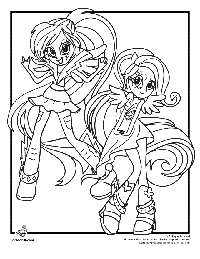 Coloring Pages of My Little Pony Equestria Girls Rainbow Rocks