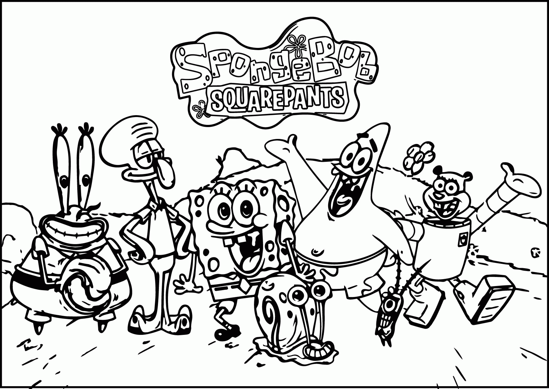 all spongebob characters coloring pages - Clip Art Library