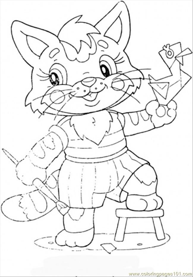 Coloring Pages Kitten (Education  Preschool Study)| free printable