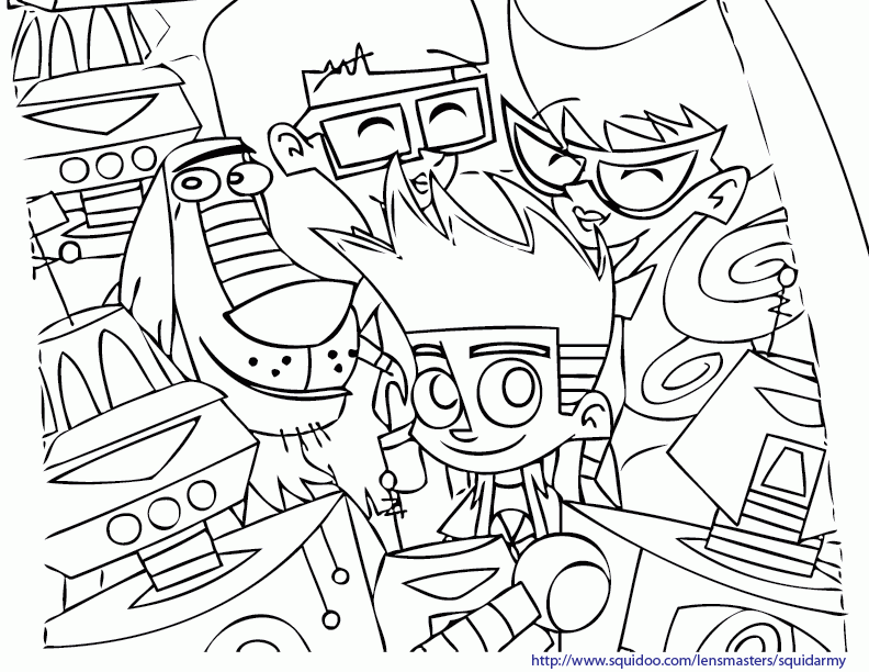 sisters of johnny test Colouring Pages