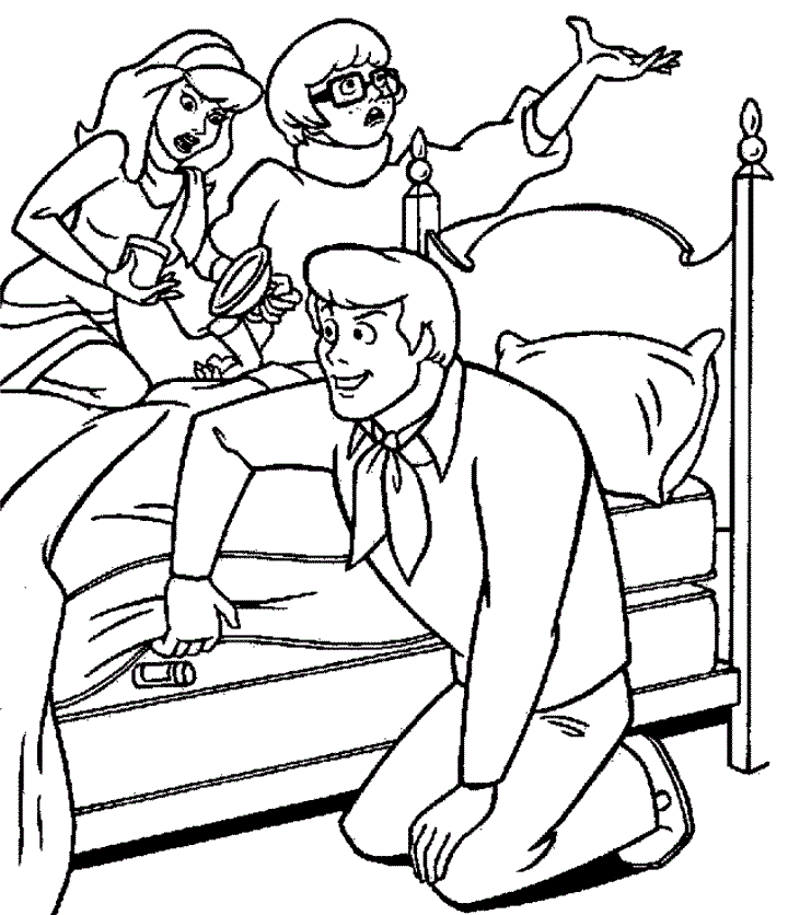 Fred Found Something Undet The Bed Coloring Page | Kids Coloring Page