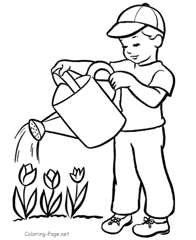 Water The Plants Coloring Clip Art Library