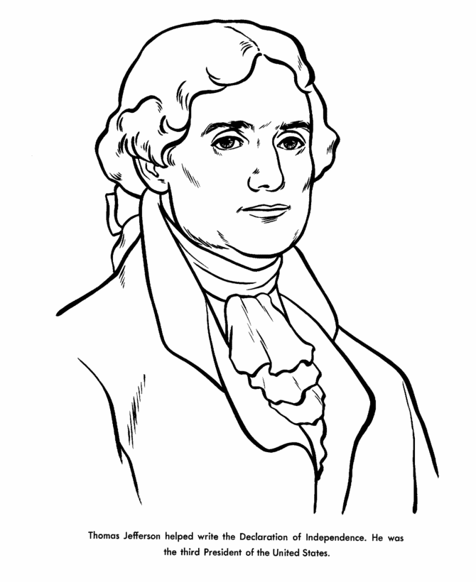 thomas jefferson coloring page - Clip Art Library