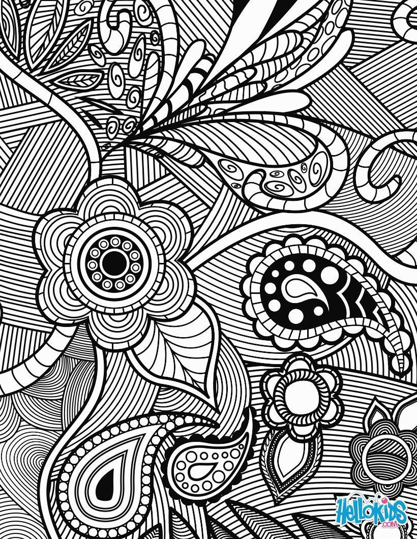 Adult Coloring Pages - Flowers  Paisley Design