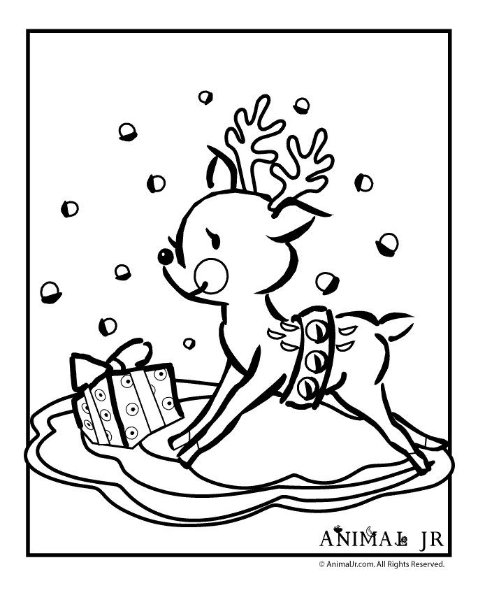 Christmas Printables: Cartoon Reindeer Coloring Pages 