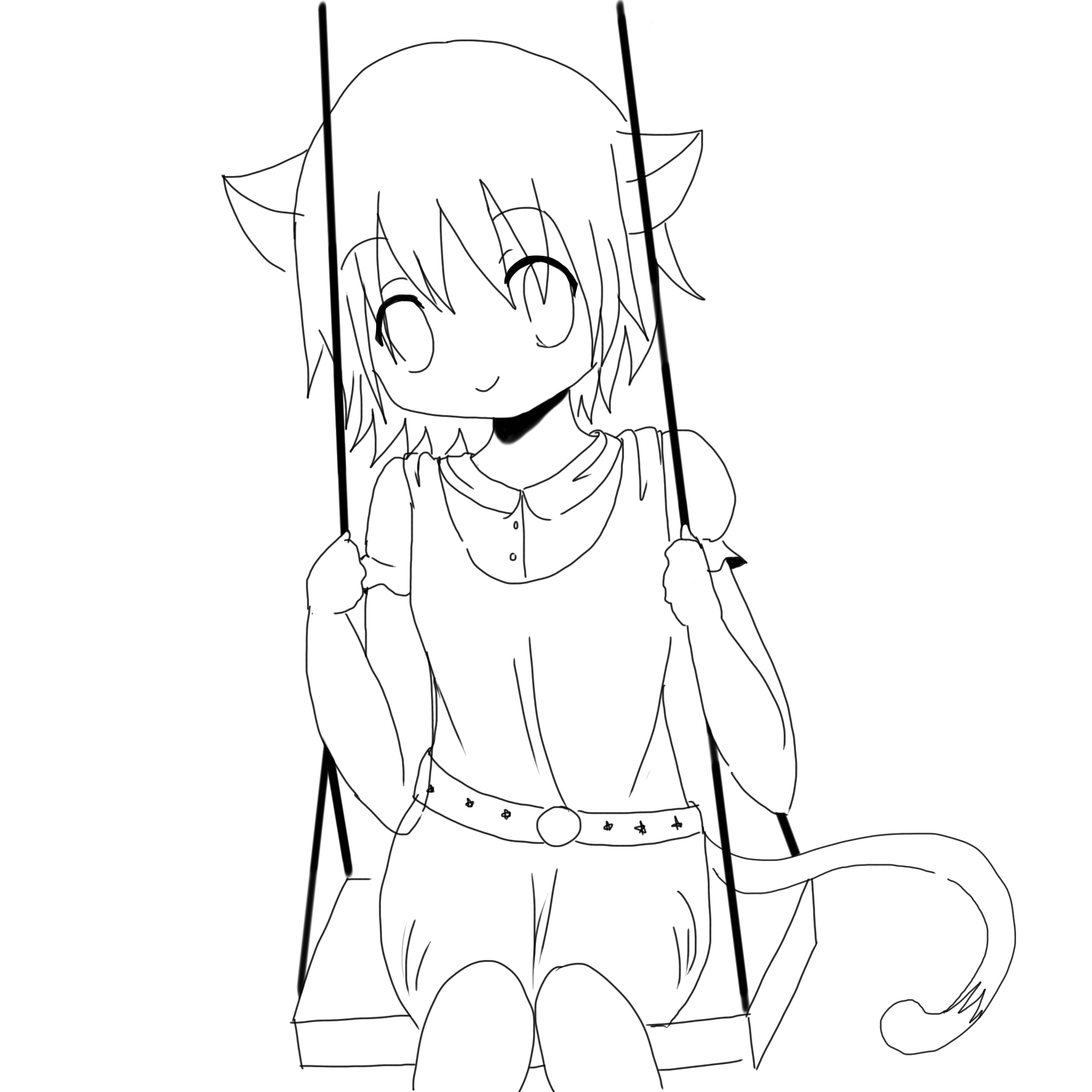 Anime Coloring Pages Cat - Coloring and Drawing