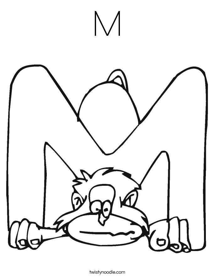 M Coloring Page 
