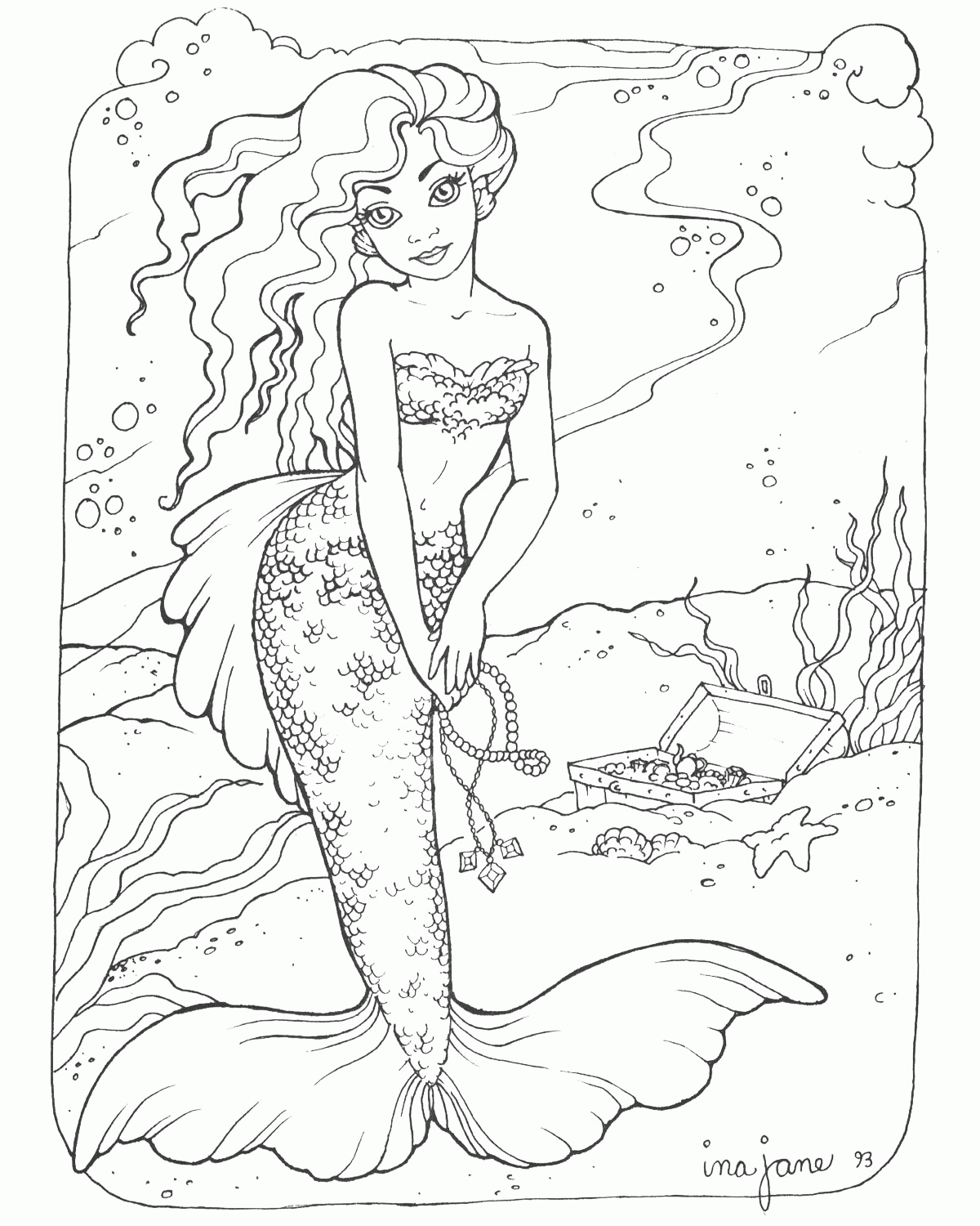 Free Free Printable Coloring Pages For Adults Mermaids Download Free 