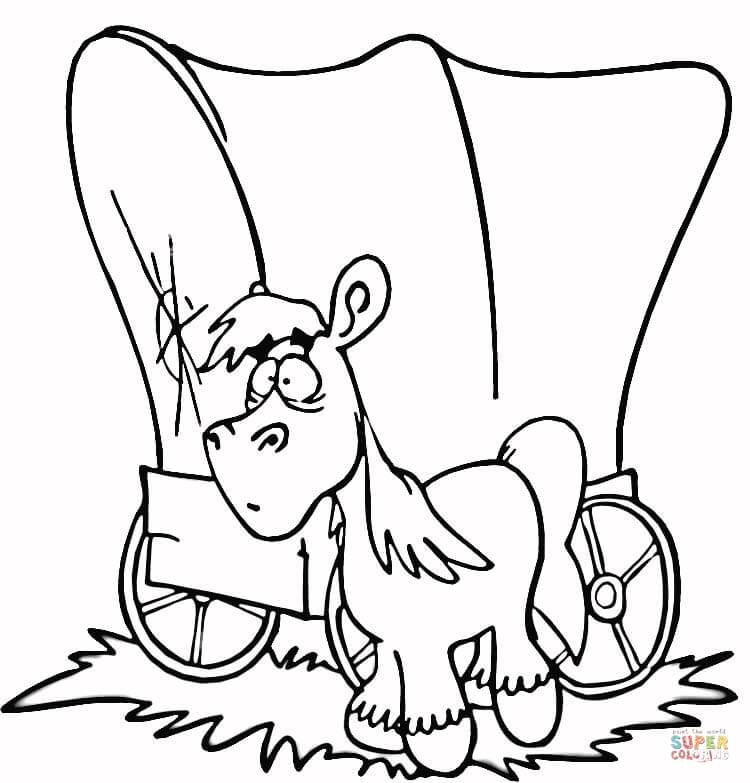 Covered Wagon coloring page | Free Printable Coloring Pages