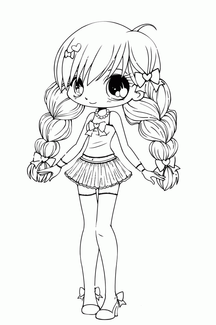 anime girl colouring pages - Clip Art Library