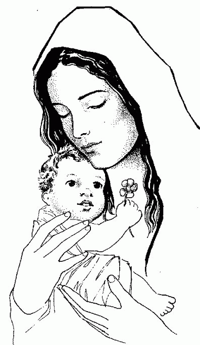 drawing mary mother of god - Clip Art Library