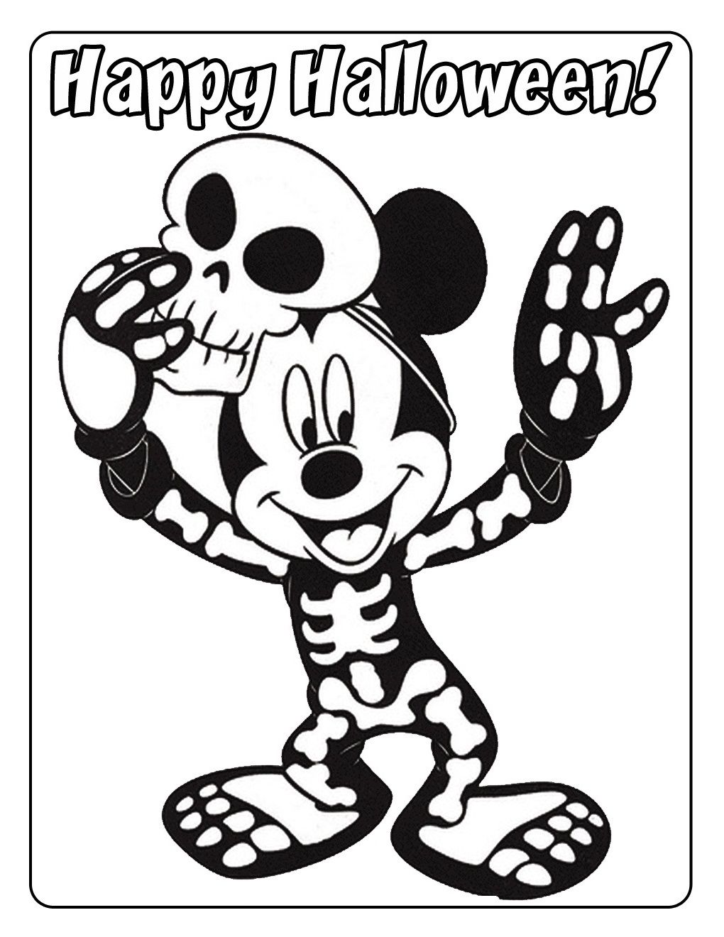 Mickey Mouse Halloween Coloring Pages Free Printable