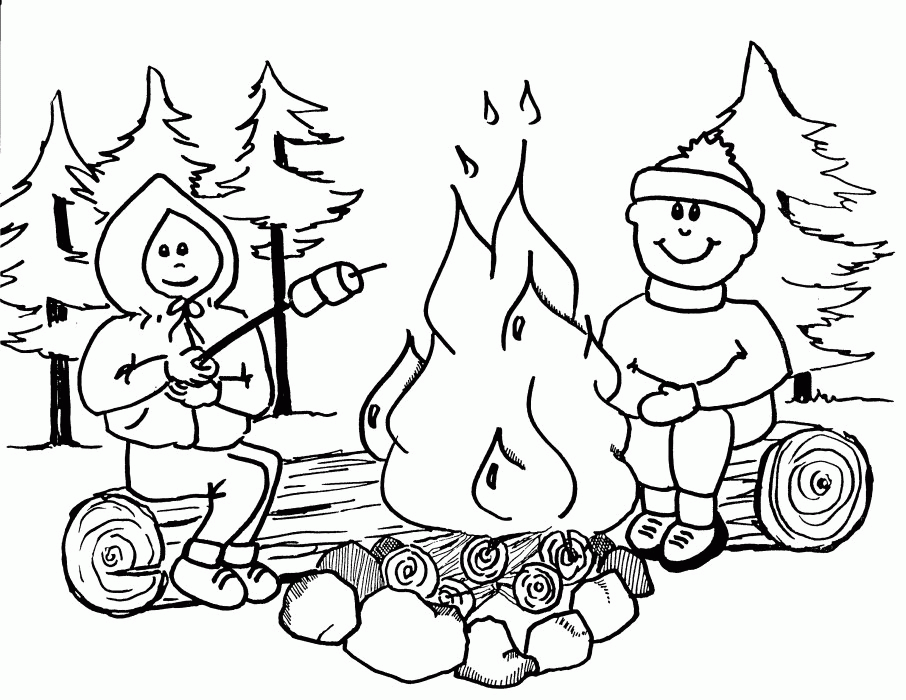 Campfire Coloring Pages To Print | Coloring Pages For All Ages