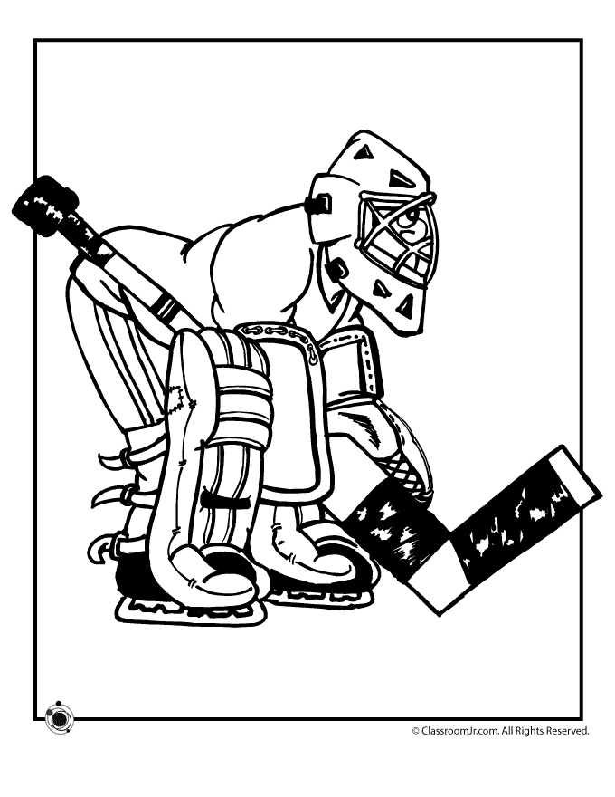 hockey goalkeeper Colouring Pages