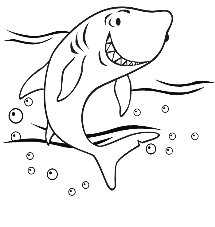 Shark Coloring Page | Smiling Shark