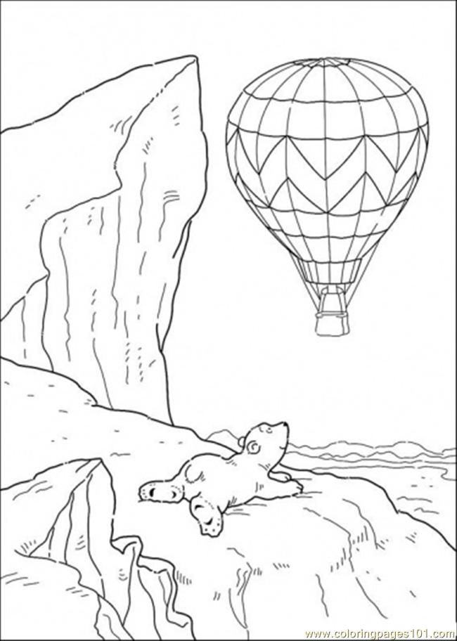 Coloring Pages Polar Bear Want To Ride The Baloon Cartoons
