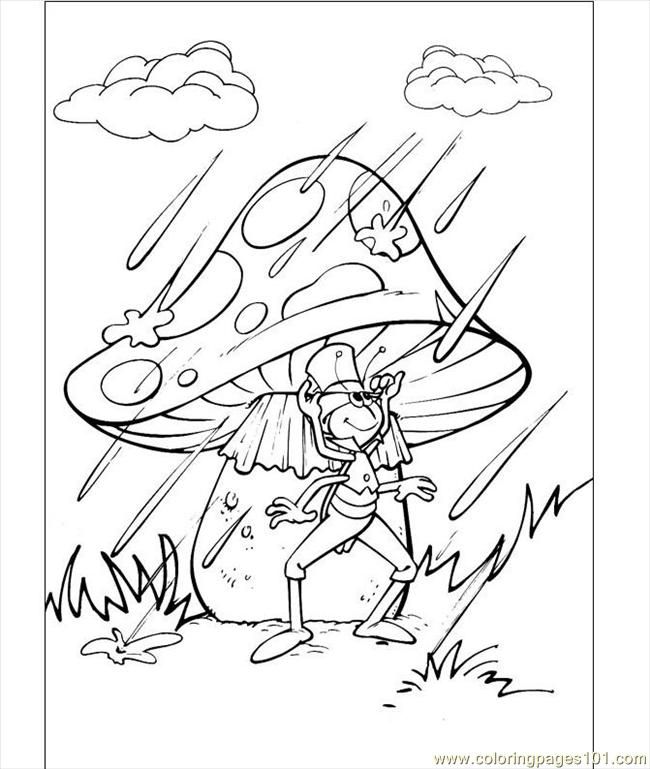 Coloring Pages Flip Under The Mushroom In The Rain Coloring Page