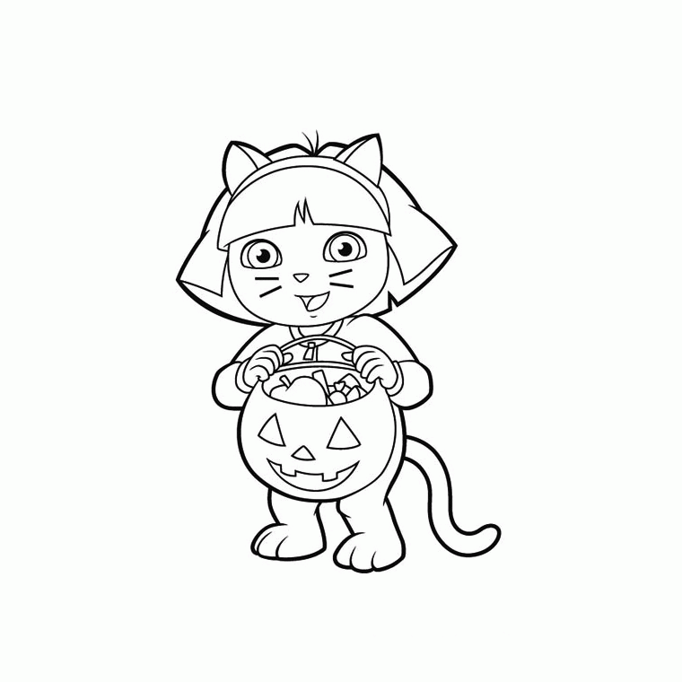 Dora Halloween Coloring Pages and boots 5 pictures   Dora123