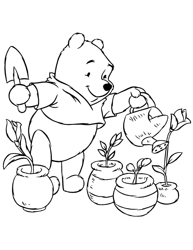watering plants Colouring Pages